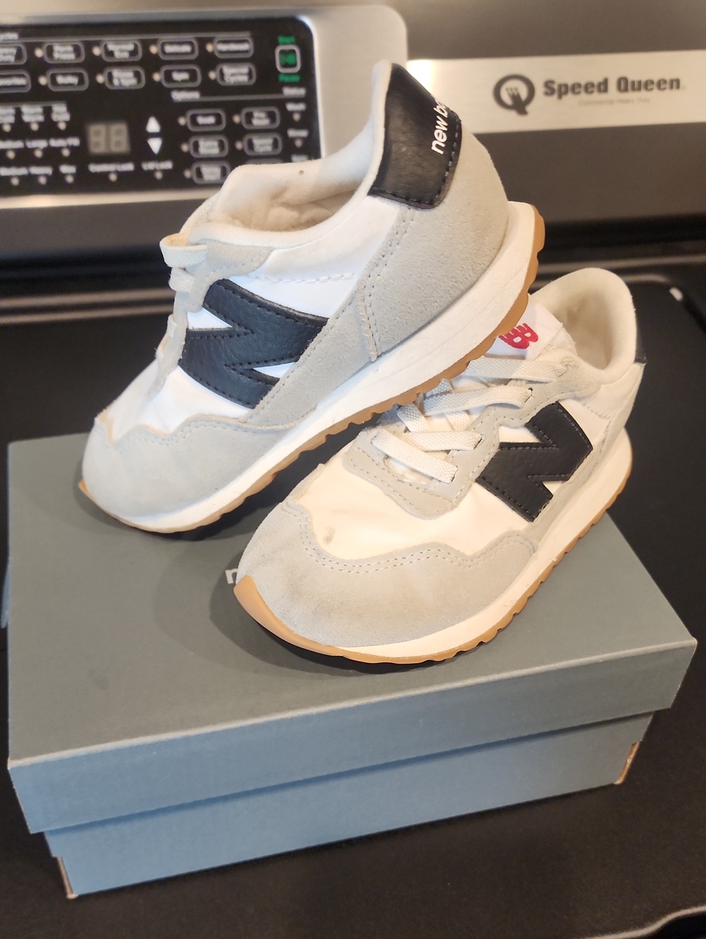 New Balance Kids White, Gray & Black Retro Runner Sneakers